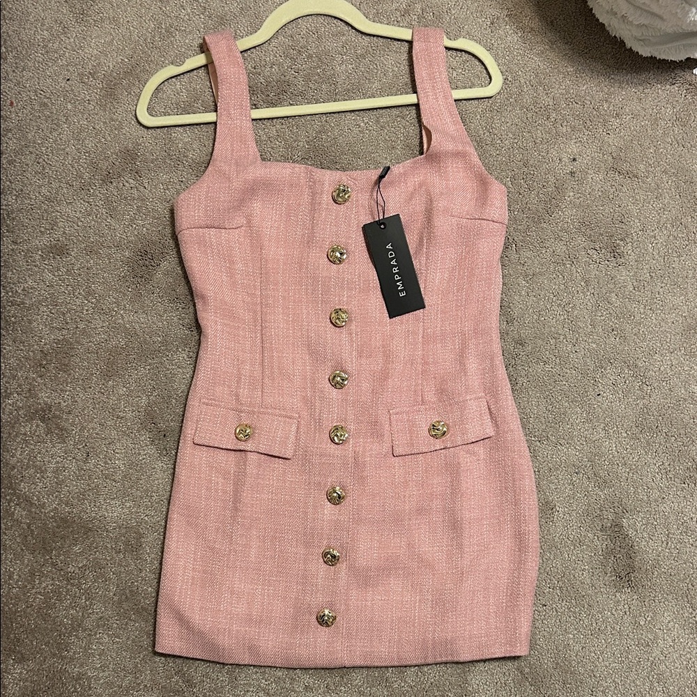 Chic Pink Button-Down Mini Dress